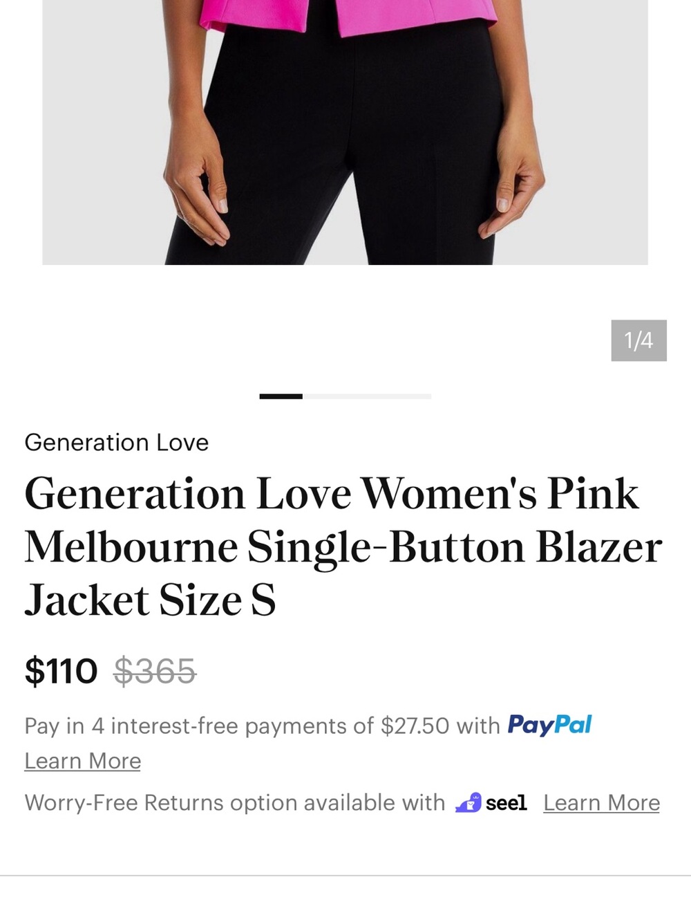 Generation Love Melbourne Single-Button Blazer Jacket - Picture 5 of 8